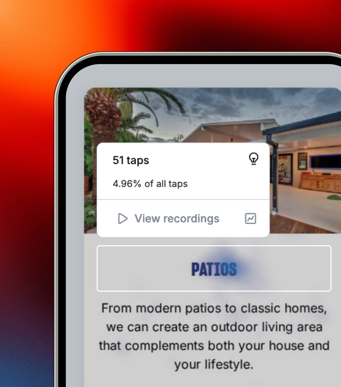 Iphone with heat tracking image showing user interaction