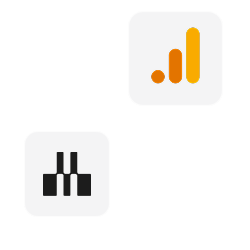 Google analytics and Maze icons